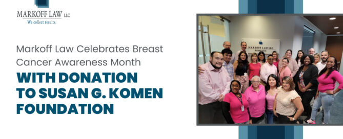 Markoff Law team poses in pink|Markoff Law team poses in pink|Markoff Law team poses in pink