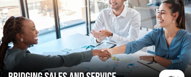 Graphic depicting sales and client services alignment within receivables operations, representing teamwork, communication, and long-term client success.
